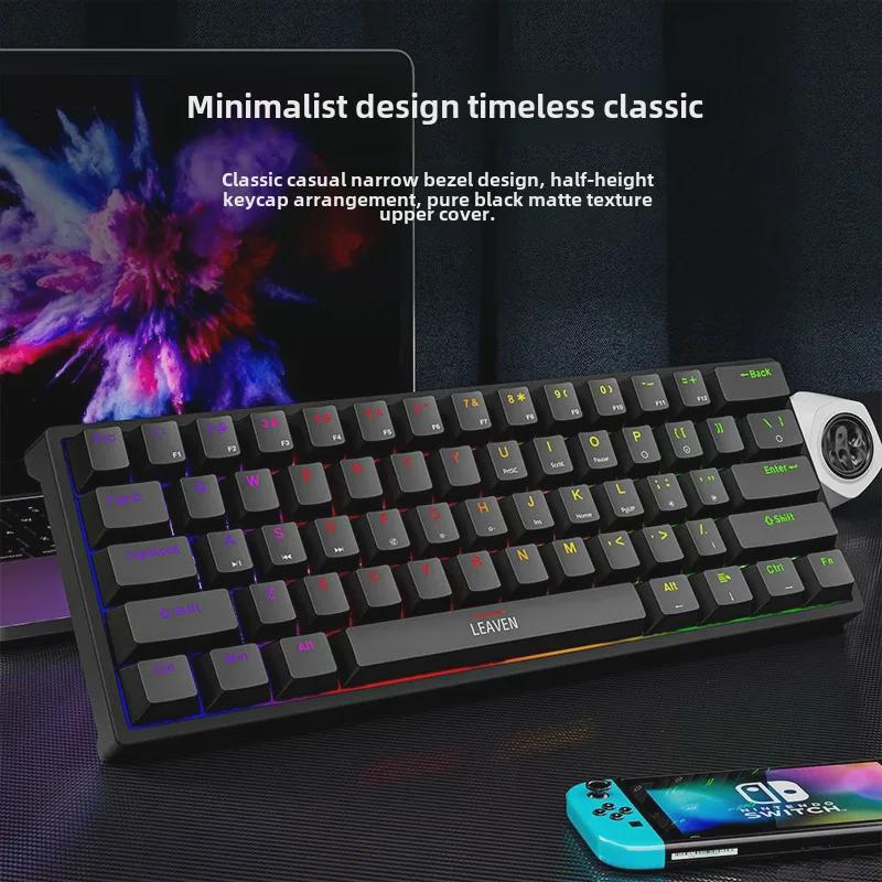 K620 Wired & Bluetooth RGB Gaming Mechanical Keyboard, Hot-Swappable, Blue Switch, Type-C