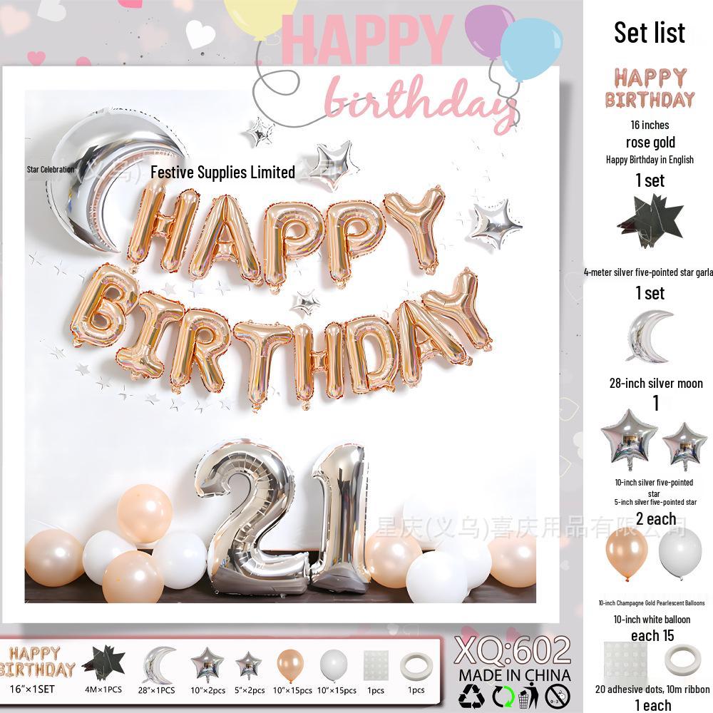 Romantic Birthday Balloon Set: High-End Decorations for Boyfriend or Girlfriend