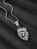Hip Hop Necklace Accessories for Men and Women, Trendy Brand Accessories, Alloy Full Diamond Gold Lion Pendant