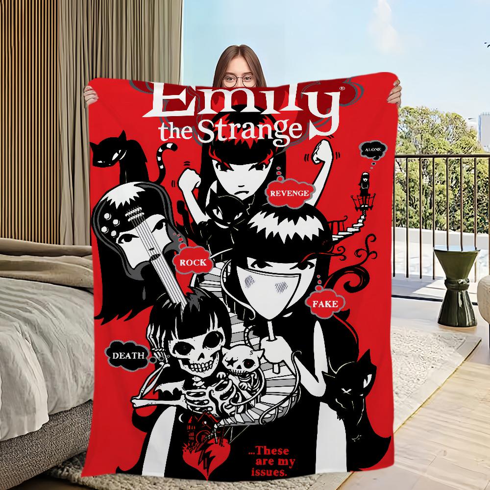 Blanket Flannel warm comfort  soft plush blanket for sofa living room office bedroom travel E-Emily Strange The book gift