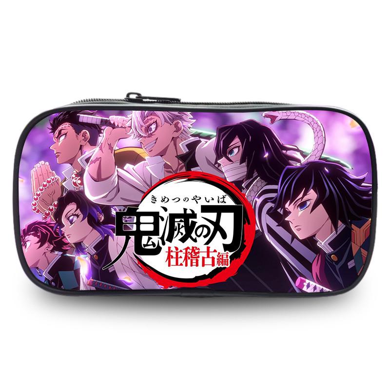 Demon Slayer Large Capacity Oxford Pencil Case For Students Stylish Casual Design