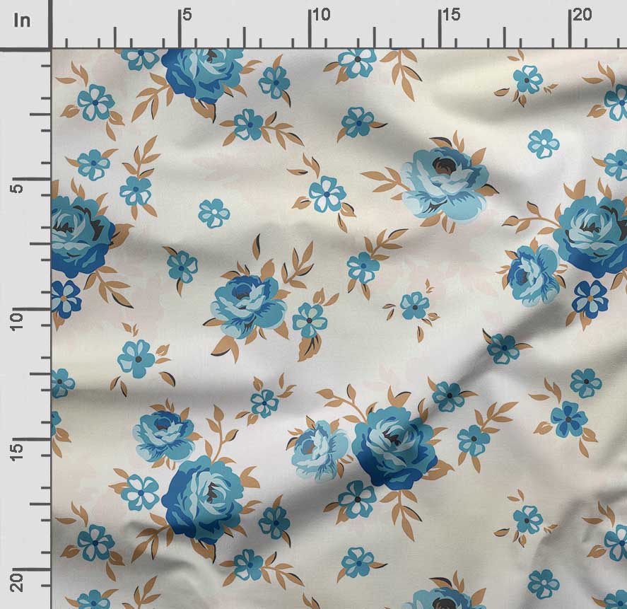 Soimoi Blomster vintagetrykk bomull Cambric Quilting Stoff Selges av The Yard 42 Tommer Bred Middels Vekt Bomullsstoff Syutstyr