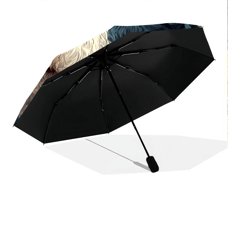 Schnauzer Pattern, Automatic Folding Umbrella, Portable and Foldable Design, 8 Ribs, a Christmas or Birthday Gift.