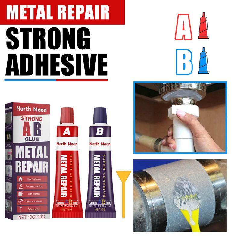 Magic Repair Glue AB Strong Metal Repair Glue Heat Resistance Cold Weld Metal Repair Adhesive Casting Glue for Metal PVC Repair