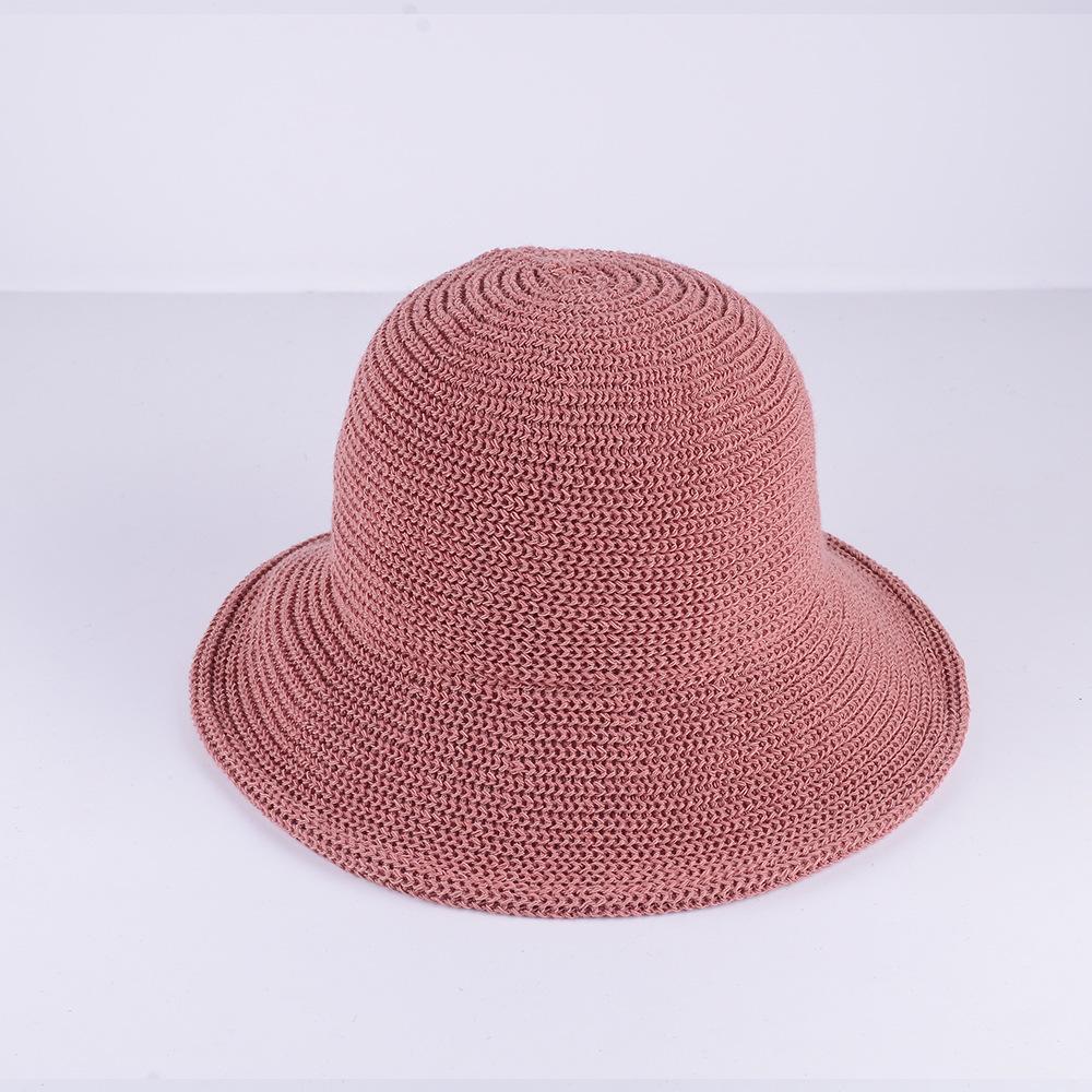 

Summer Hats For Sun Hat Women Bucket Hat Breathable Foldable Sunscreen Korean Style Trendy Solid Color Sunshade Fisherman Cap 56-58cm темно-червоний колір