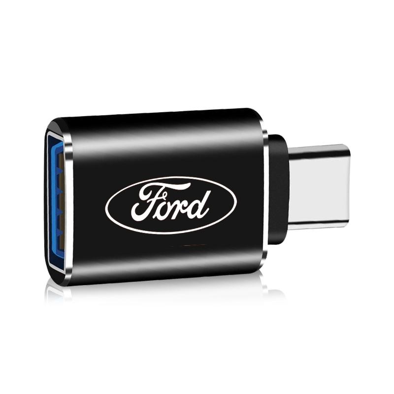 1Pcs Car Usb Type C Cable Converter Charging Adapter Car Accessories For Ford Focus Mondeo Kuga Fiesta MK7 Escort Explorer Edge 2 4 MK2 MK4