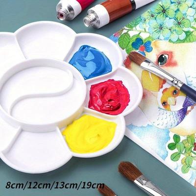 4-Größen-Palette Kunstalternativen Farbtablett Künstler Aquarell Kunststoffpalette Versorgung Weiße Aquarellpalette Pigmenttablett