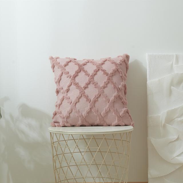 3D Rhombus Plush Pillow Cover Geometric Decorative Throw Pillow Case Soft Cozy Bed Sofa Cushion Cover Nordic Home Spring Decor
