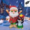 1.8M/6FT Outdoor Christmas Decorations Hawaii Santa with Penguin Inflatable Toys Model Party Xmas Props Holiday Decor Ornaments