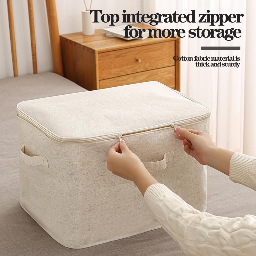 Foldable Fabric Quilt Storage Bin Clothes Wardrobe Underwear Pouch Waterproof Storage Travel Bag Closet Organizer For Home