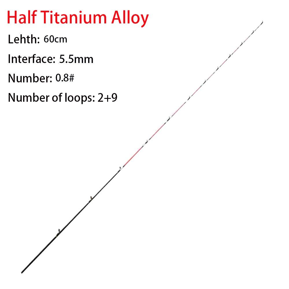 Fiberglass/Carbon Half-titanium Fishing Rod Tip Retractable Half/All Titanium Alloy Carbon Fiber Spinning Portable