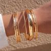 6Pcs/7Pcs Europe American Style Wide Open Bangle Set Gold Silver Exaggerated Bracelet  Girls