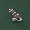 Alaşım Piercing Küpe, 3D Tyrannosaurus Rex Tasarımlı Saplama Küpe, Sokak Stili Takı Hediyesi İçin Retro Eskitilmiş Dinozor Küpe