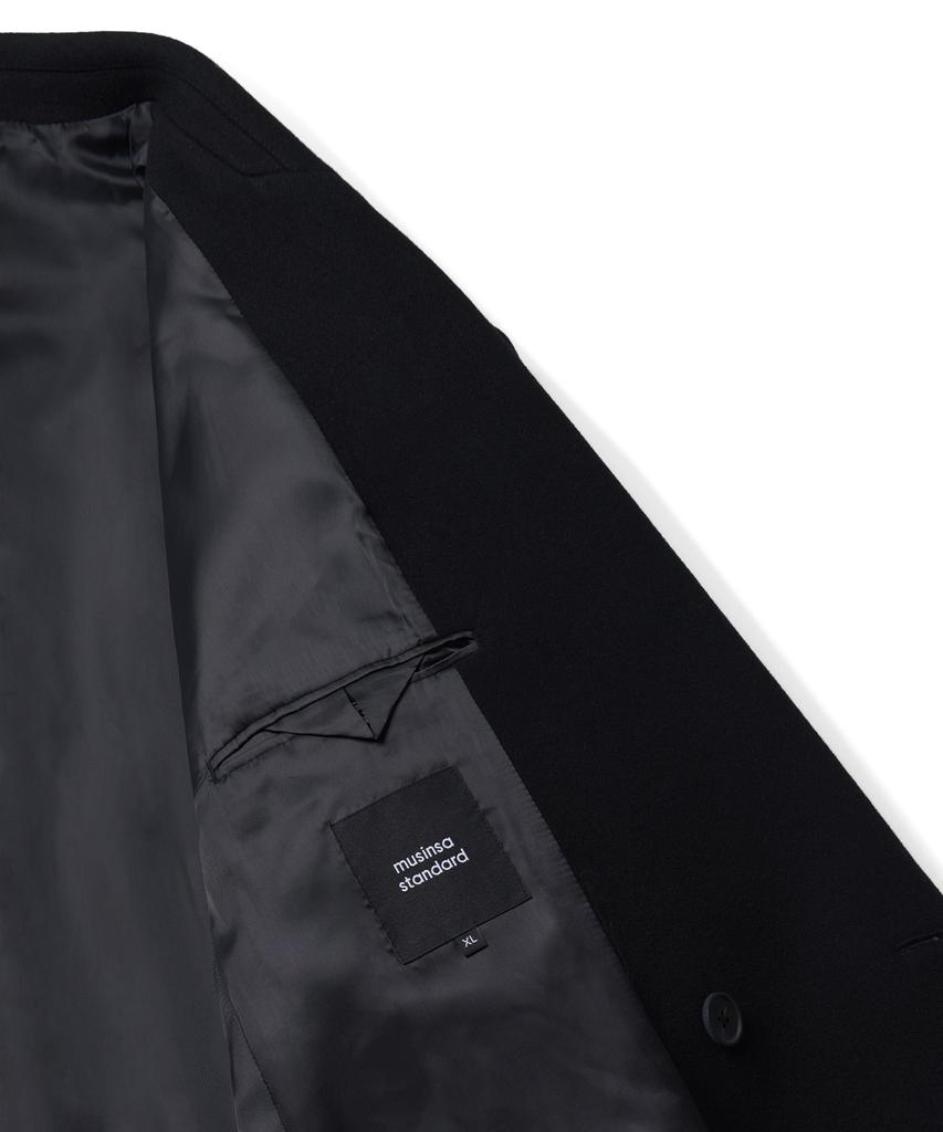 Musinsa Standard Wool Blend Big Daddy Double Maxi Coat [Black]