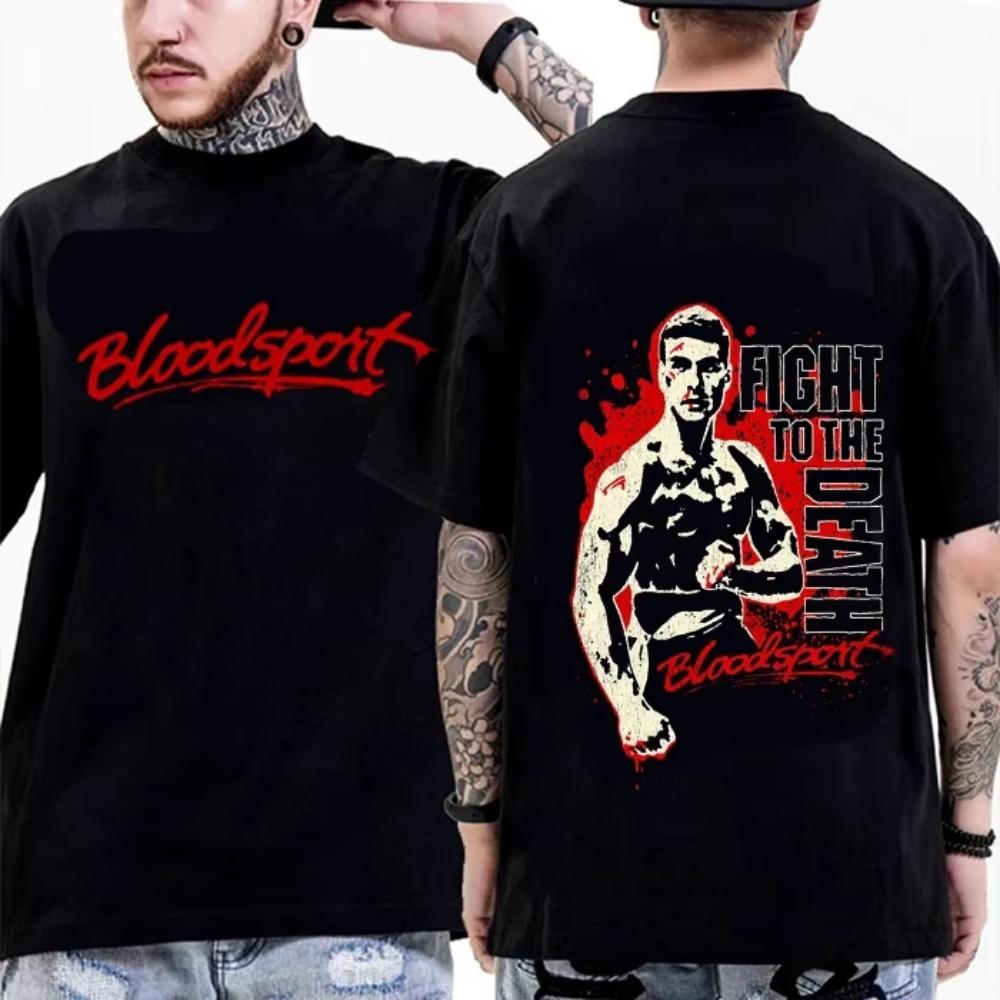 Bloodsport  Strike   Men T-shirt  Classic Movie Graphic T Shirt White  Summer  Custom  Vintage O Neck TShirt Streetwear