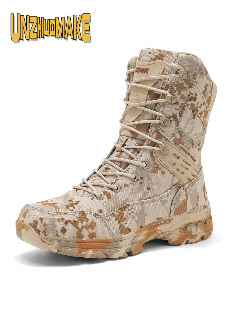 Nieuwe jungle jachtlaarzen gevechtslaarzen militaire laarzen heren hoge top camouflage woestijnlaarzen buitenleerling