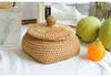 Vietnamese Woven Rattan Snack & Game Storage Basket with Lid
