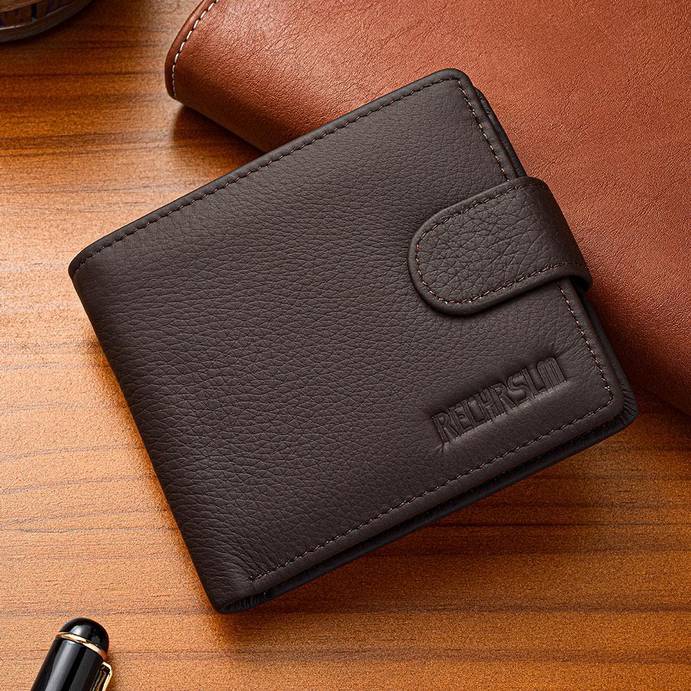 Genuine leather Men s Wallet Classic Style Short Multi-Card Wallet Coin Pocket Wallet High-End Minimalist wallet for Men