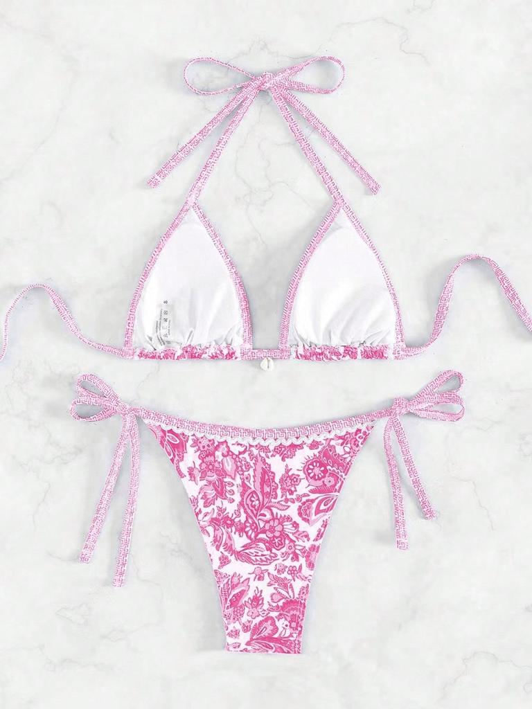 European & American Print Sexy Tie-up Bikini Set (2025)