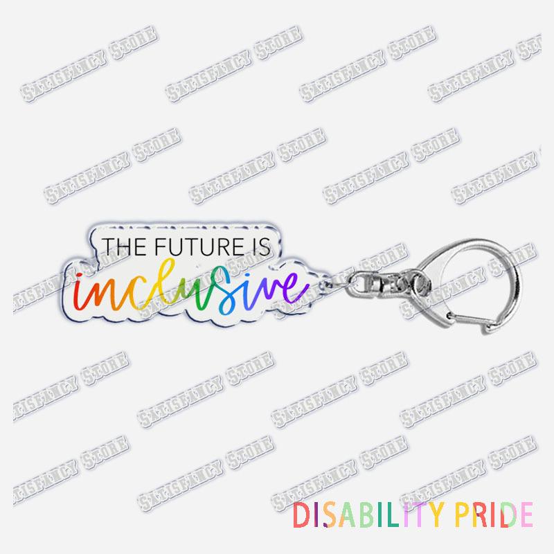 Disability Pride Key Chain Keychains Ring for Accessories Bag Pendant Keyring Jewelry Autism Festival Support