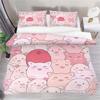 Cartoon Lovely Pig Duvet Cover Set Kawaii Animal Bedding Set King Microfiber Farmhouse Wildlife Theme Comforter Cover Pillowcase