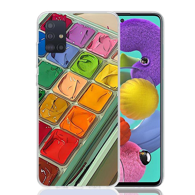 Waterverf Set Verfpalet Schilderdoos Telefoonhoesje Voor Samsung Galaxy A52 A32 A22 A12 A02S A50S A30S A51 A31 AA71 Note 20 Ult