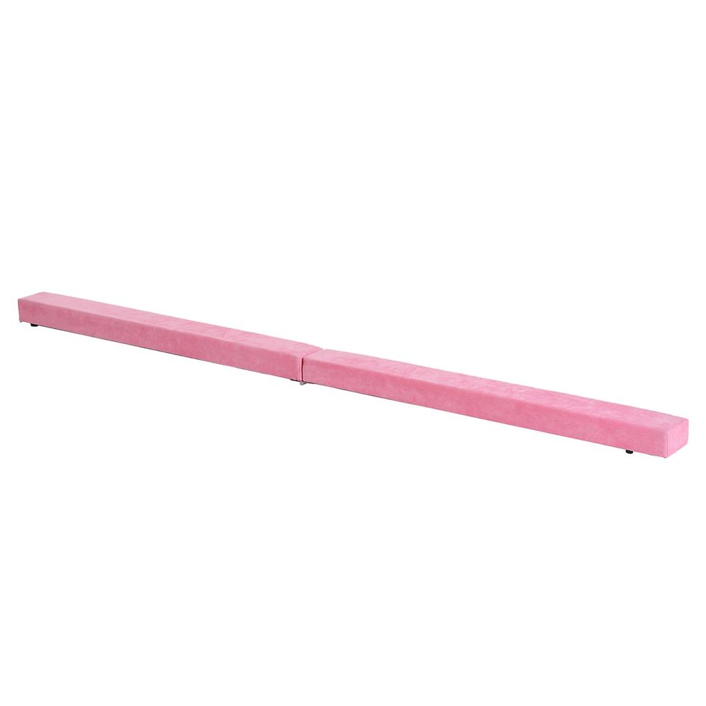 Trave per Equilibrio Pieghevole, Antiscivolo, Rivestimento in Camoscio, Legno Robusto, 210 x 10 x 6,5 cm, Rosa