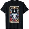 Border Collie Hund Tarotkarte Floral Stern Mond T-Shirt