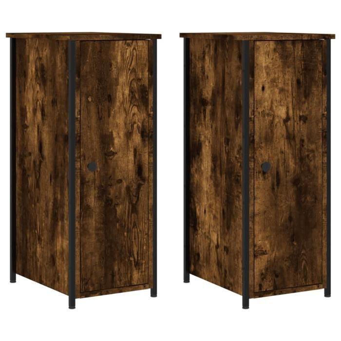 VidaXL Bedside Tables 2 Pcs Smoked Oak 32x42x80 Cm Engineered Wood 825968