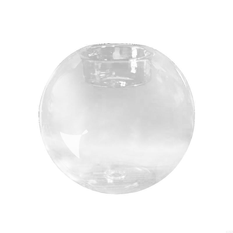 62KD Romantic Wedding Candlestick Transparent Round Glass Holder for Home Dining Table Party Christmas Decorations
