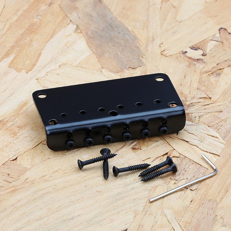 6 String Electric Guitar Bridge with Screws & Wrench Fixed Hardtail Bridge Saddle Guitar Replacement Part Easy To Use