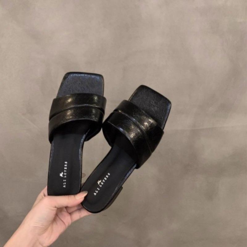 Fashion Women New Popular Luxury Sandals Shoes Summer Mid Heels Chunky Casual Designer Dress Pumps Slingback Mules Shoes Zapatos Mujer