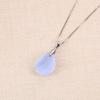 Koai Blue Lace Agate Teardrop Pendant with 925 Silver Chain for Women