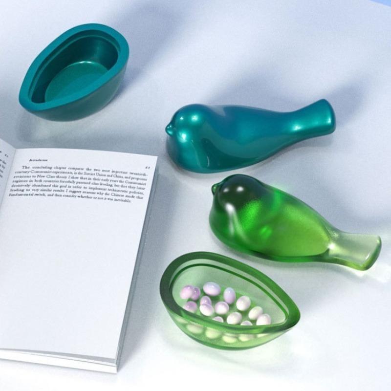DIY Bird Resin Mold Bird Accessory Storage Box Mold Household Gypsum Ornament Storage Tray Molds Kitchen Baking Chocolate Mould