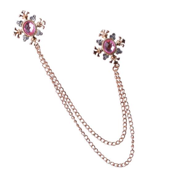Suit Brooch for Men & Women Double Staggered Metal Hanging