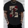 European Sizes Rose Print Comfortable and Soft Tee Shirt, Tees for Men, Casual Short Sleeve T-shirt for Summer