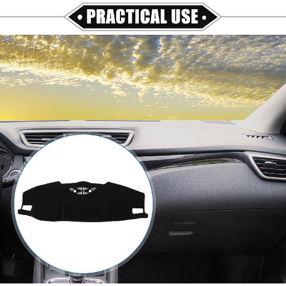 Car Dashboard Cover Mat Compatible for Jeep Grand Cherokee 2021-2023, Protective Polyester Black Center Console Interior Trim Dash Board Mat