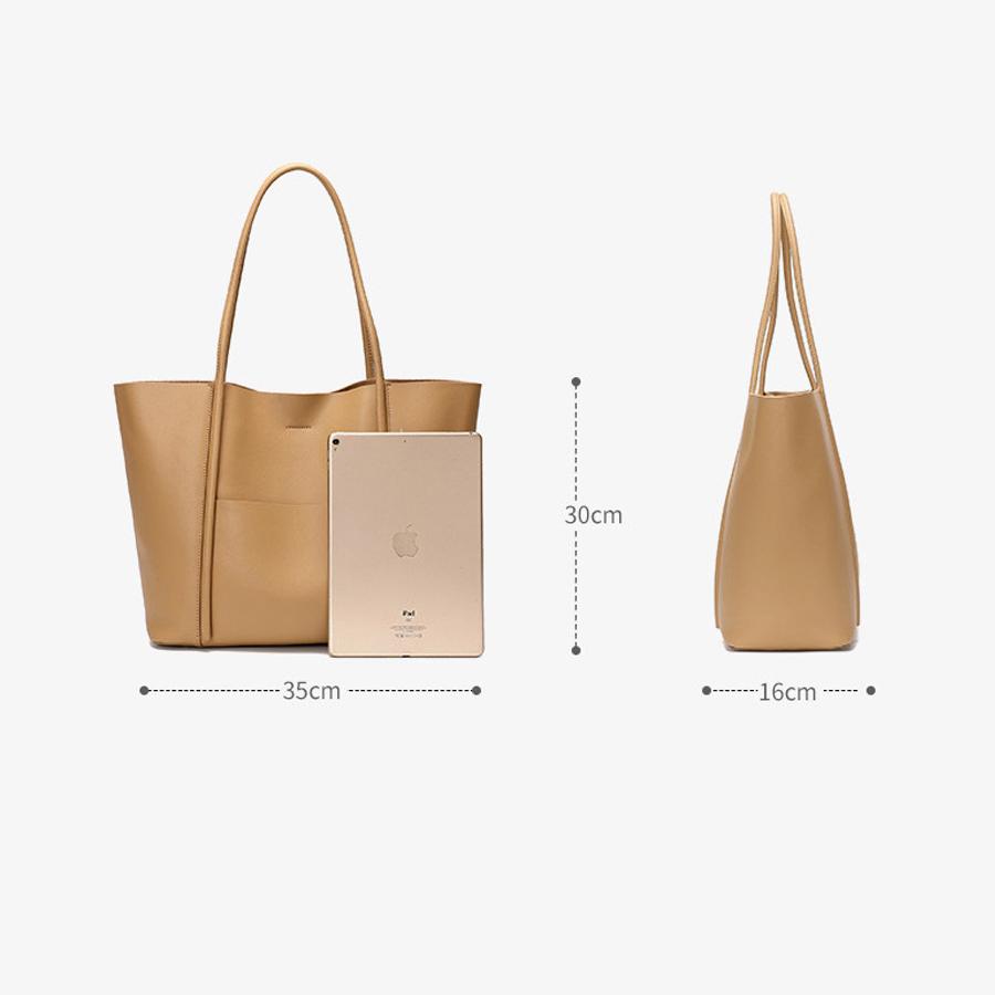 2026 New Genuine Leather Women's Bag Business Tote Bag Summer Handbag Cowhide Bag Commuter Shoulder Bag Women's Large Capacity