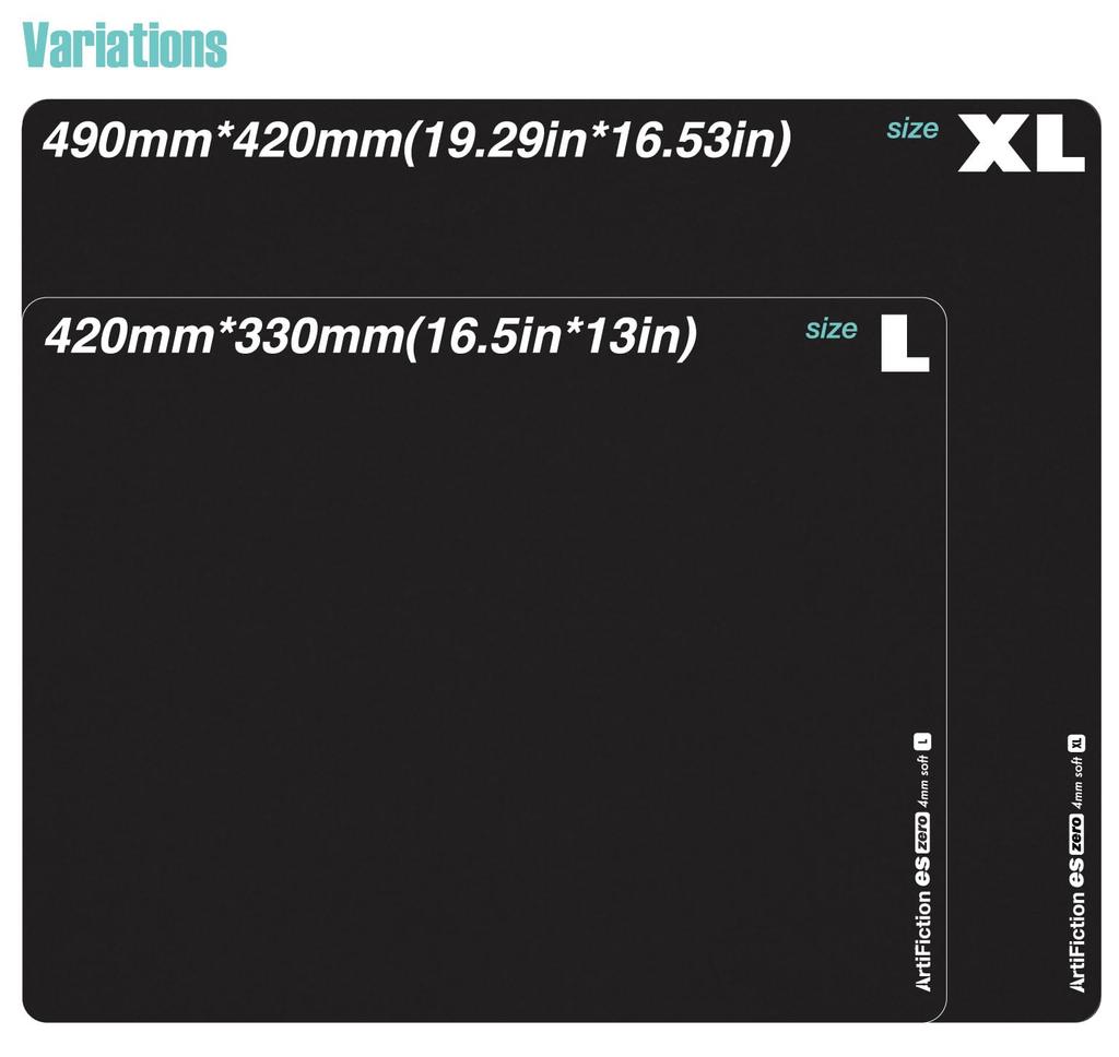 ArtiFiction Mousepad (Black/Large ES-ZERO-L-BK (Black, L))