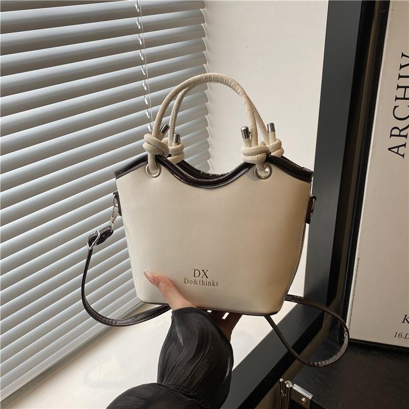 

Новая простая и популярная маленькая сумка женская весенне-летняя универсальная модная сумка-мессенджер повседневная портативная сумка-ведро белый