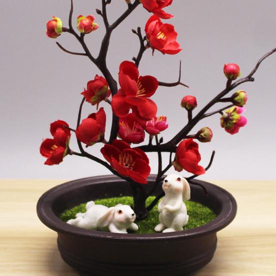 Artistic Rabbit Figurine Craft Rabbit Adding Vitality Resin Art Statue for Desktop