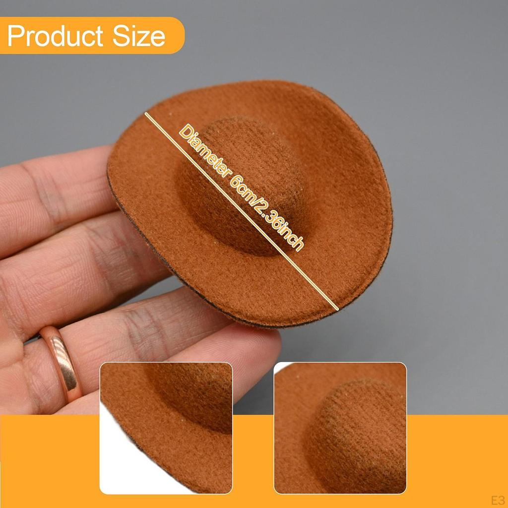 1/6 Cowboy Hat Accessory for Action Figures, Miniature Western Headgear Crafts
