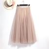 Women's High-End Mesh Pleated Midi Skirt - Summer Slimming Big Swing Tulle Skirt