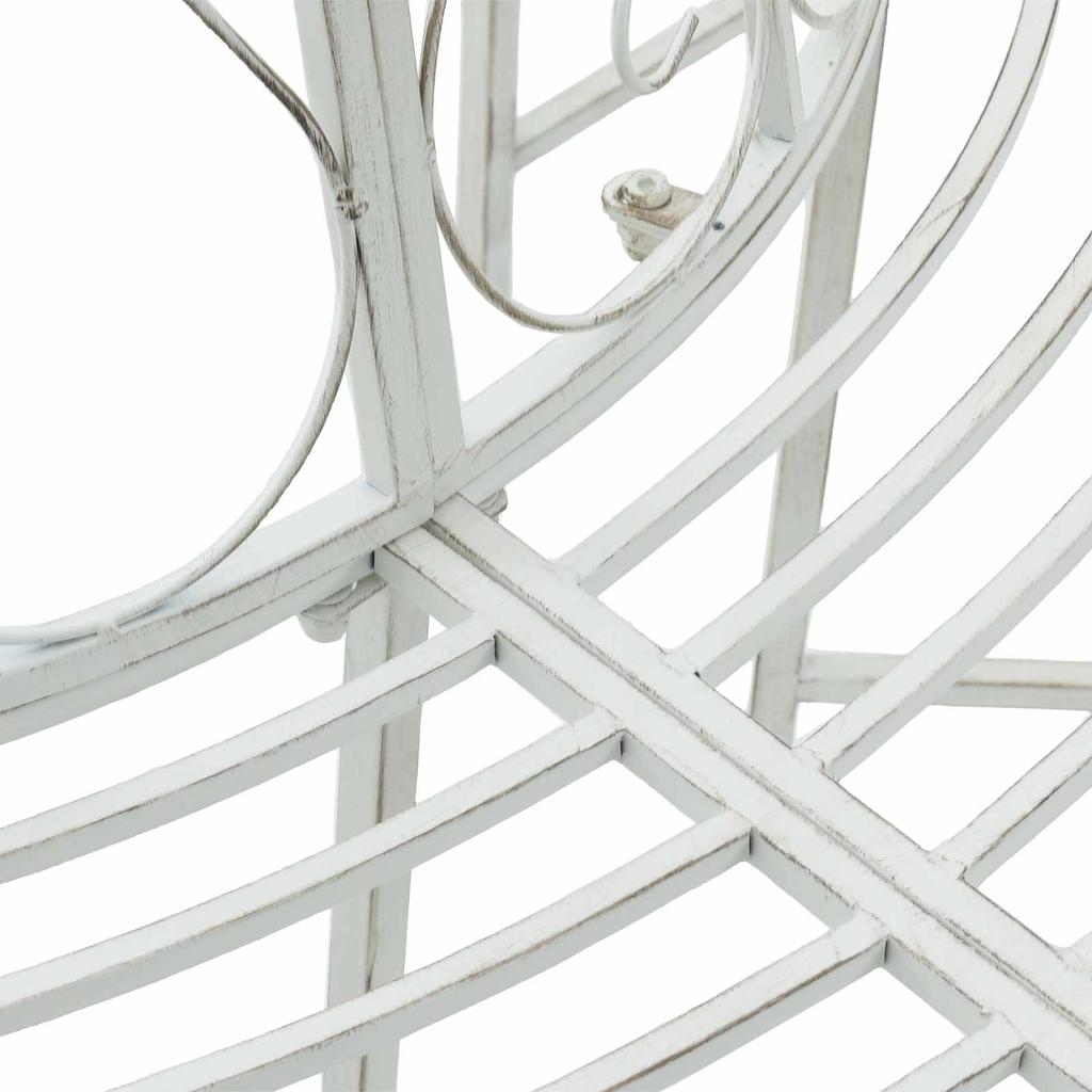Tree Bench 8 Seat Capacity Ø 160 x 89 cm Antique White Steel Round