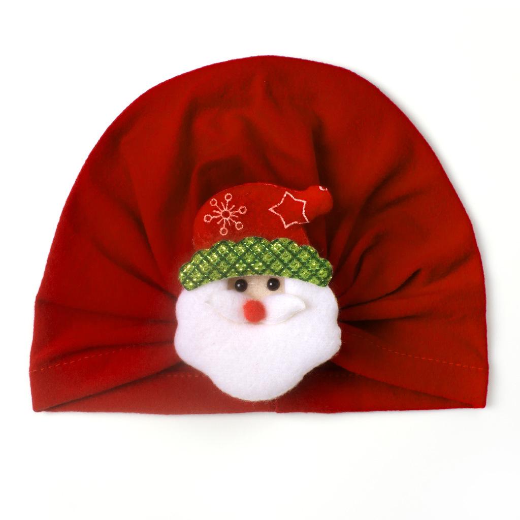 European-American Baby Christmas Reindeer Santa Beanie - Warm Infant Holiday Hat