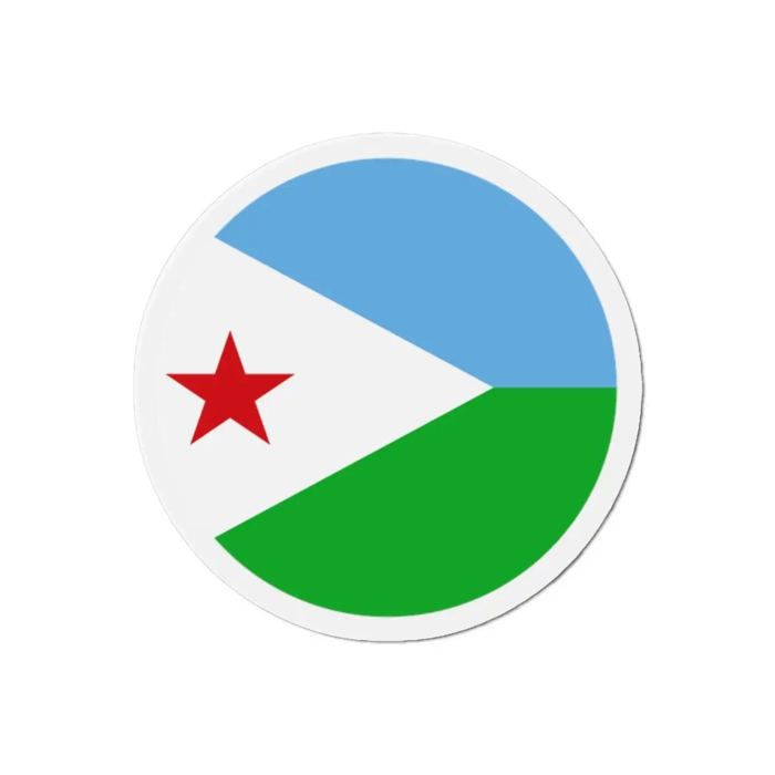 Aimant Rond - Multicolore - Djibouti - 9 cm - 50 pièces - Résine synthétique