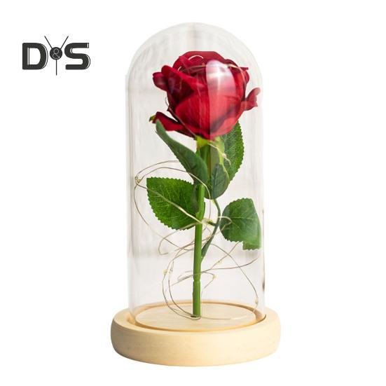 Artificial Rose Flowers Eternal Rose with LED Light Realistic Looking Battery Powered Simulation Rose Flower Holiday Gifts