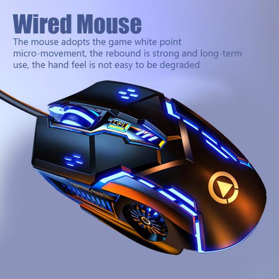 G5 Wired Mouse Mute Computer Accessories RGB BackLight Ergonomic USB 3200DPI E-Sports Mechanical