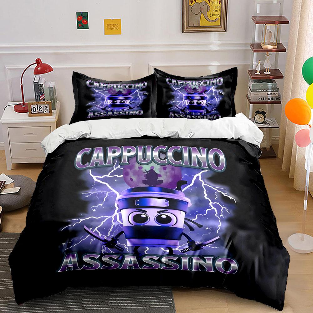 Cappuccino Ninja Decor Set Multiple Sizes Kid'S And Adults' Bedroom Exquisite 3Pc Bedding Set, Gift