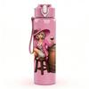 1PC Cowgirl Barrel Vintage Print 750ml Color Plastic Sports Water Bottle Leakproof Flip Straw Lid Suitable for Sports Office Home Use